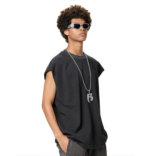 Custom Logo Wash Tee Men Tank Top