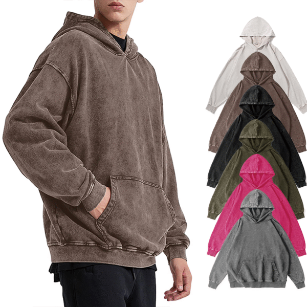 Acid Washed 350gsm Unisex Hoodies