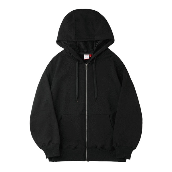 Cotton 390gsm Blank Zipper Unisex Hoodie
