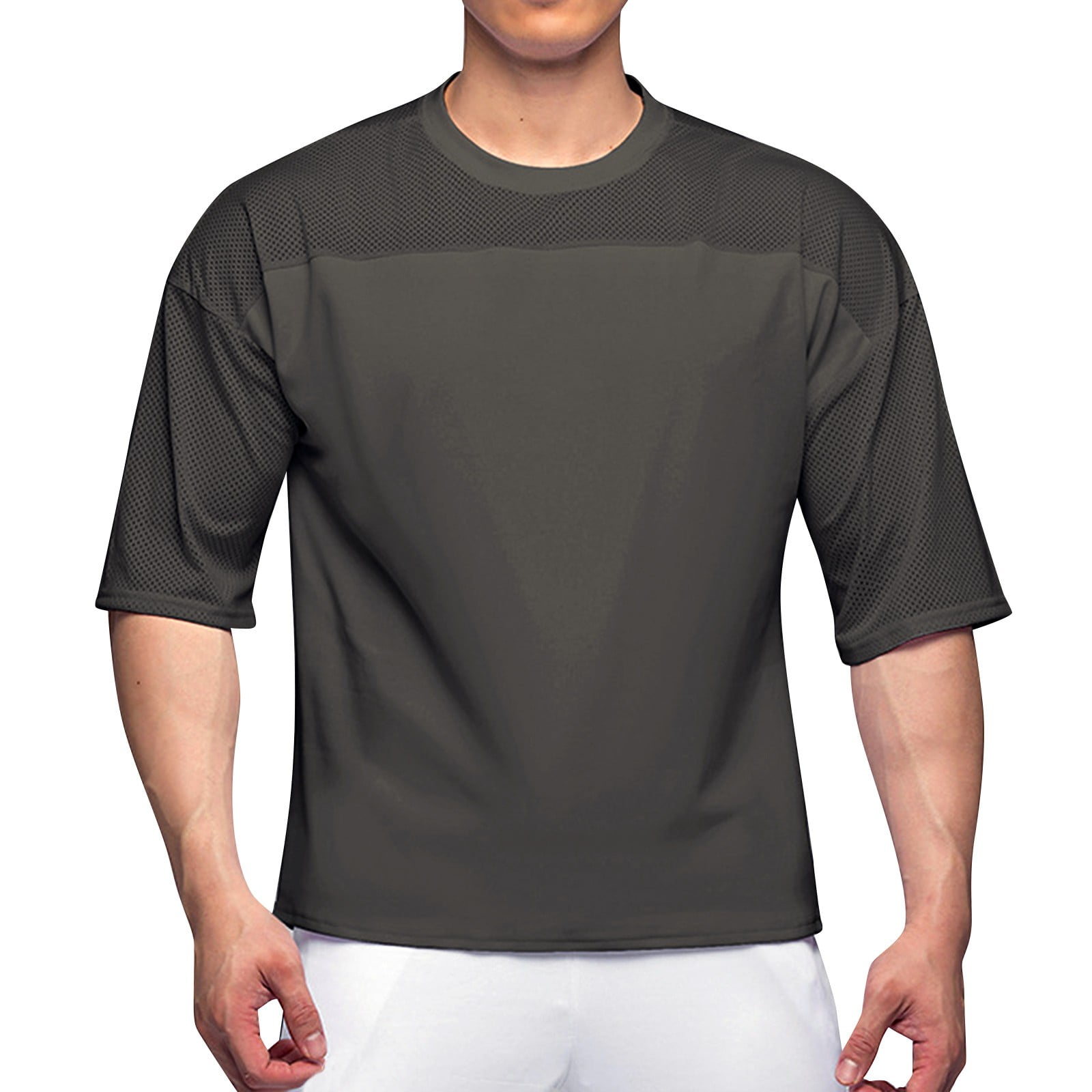 Custom Polyester Mesh Gym Oversized T-Shirt - 图片 3