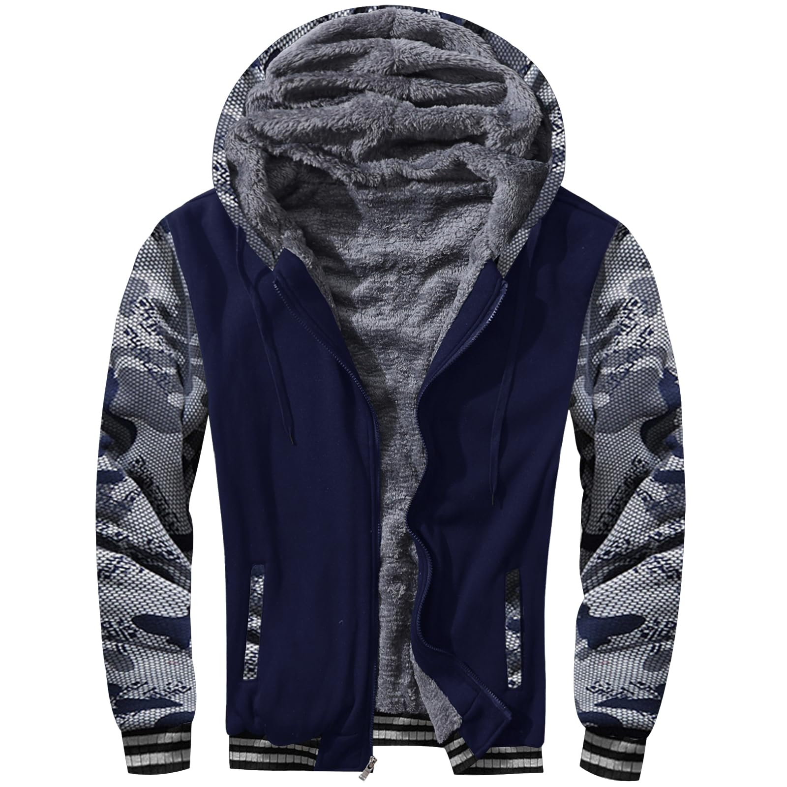 Polyester Blank Zipper Hoodies Men - 图片 3