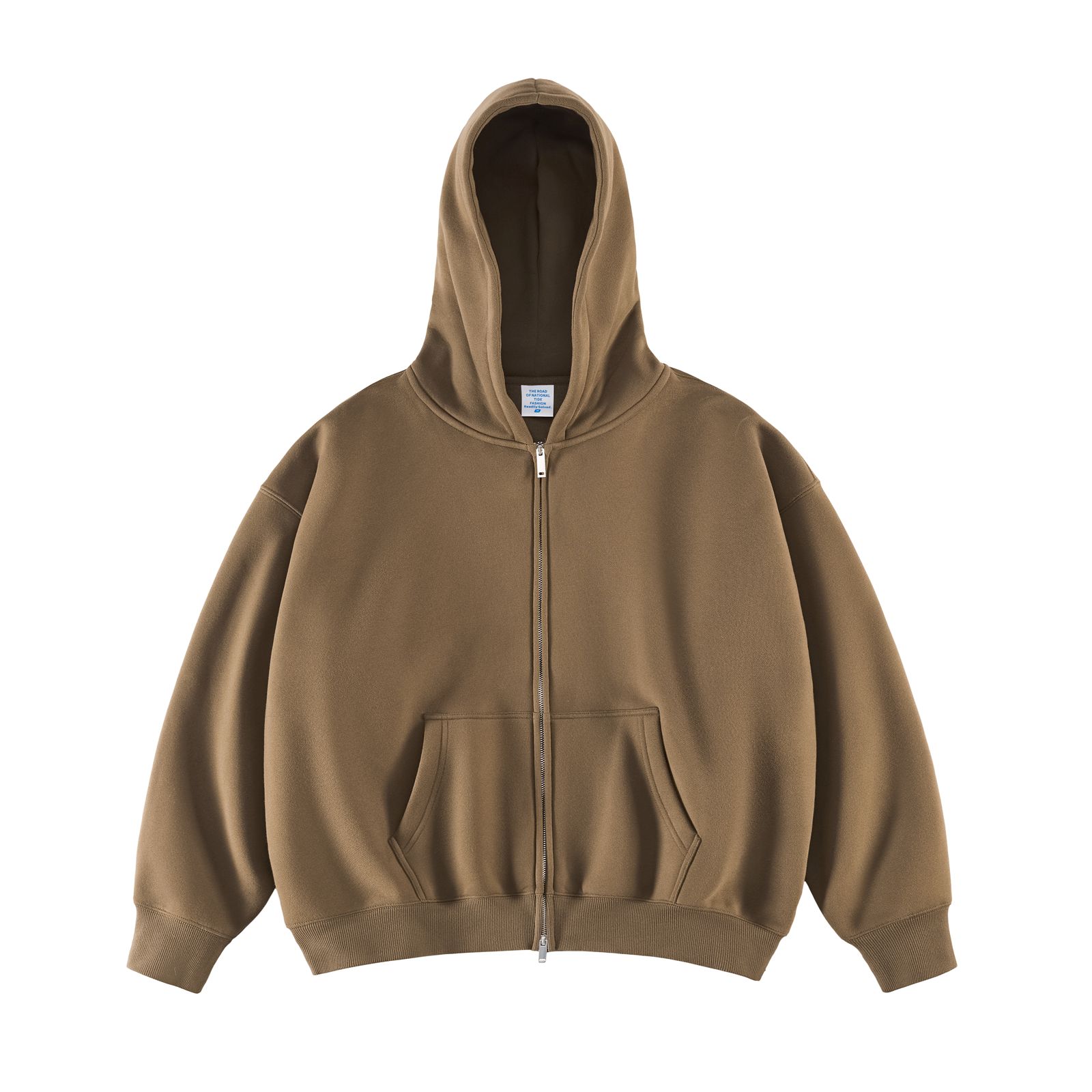 Boxy Cropped Zip Up Hoodie - 图片 6