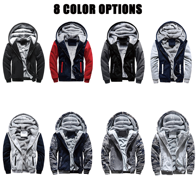 Polyester Blank Zipper Hoodies Men - 图片 2