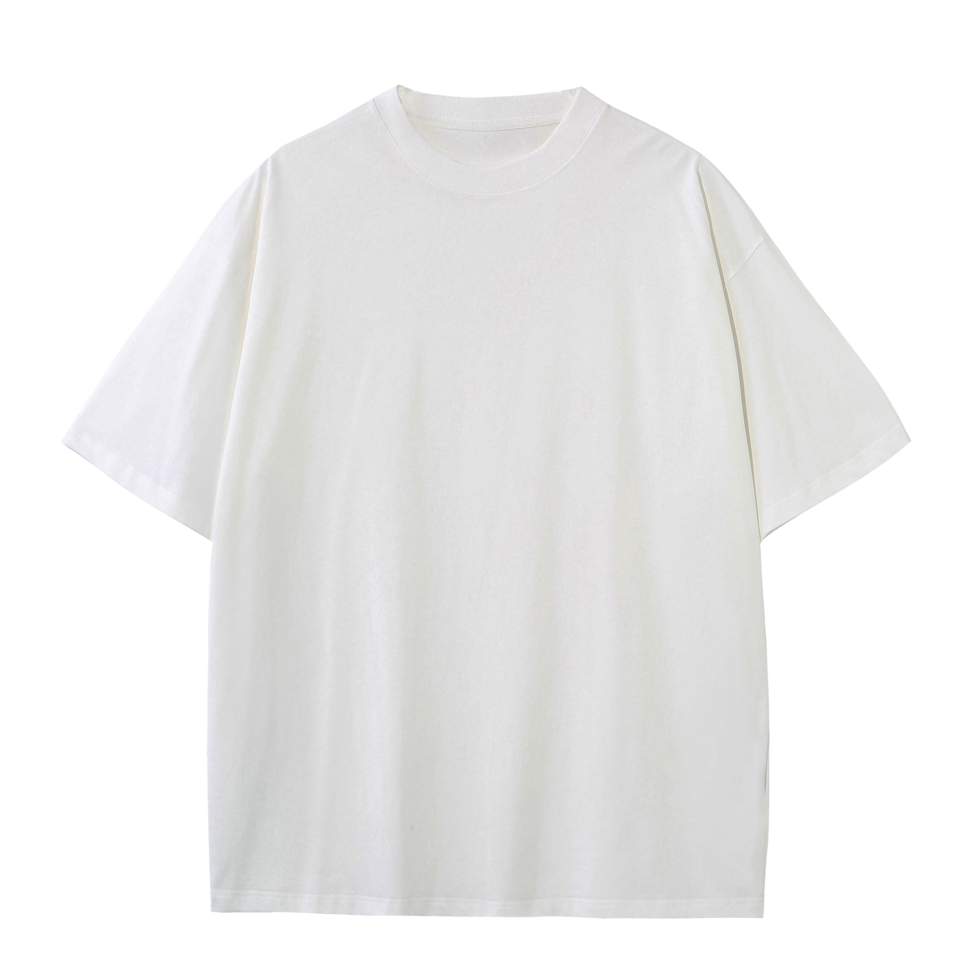 Custom Logo Drop Shoulder 100% Cotton T-Shirts - 图片 3