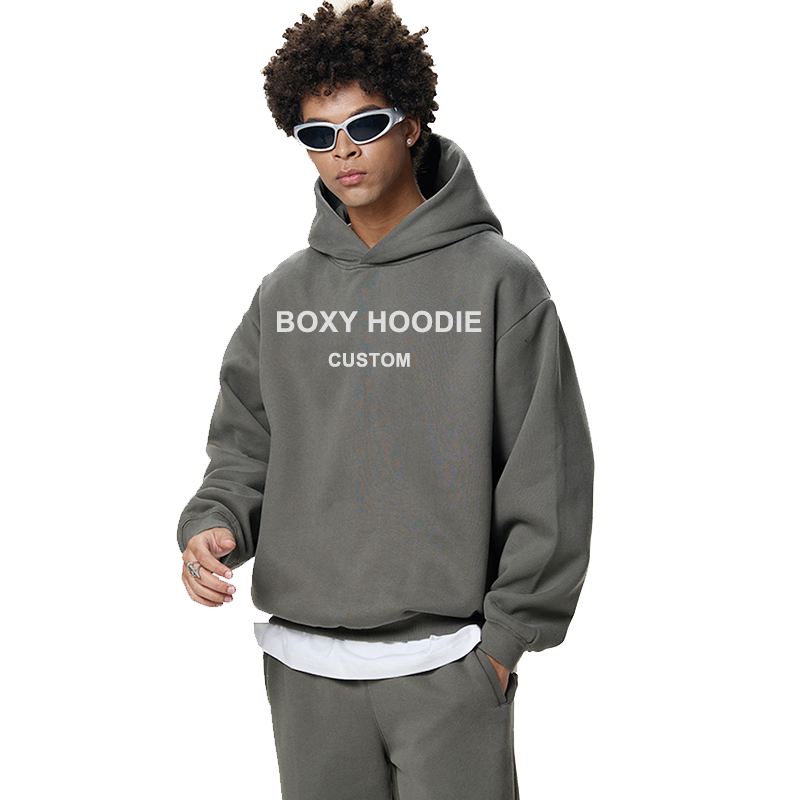 Cotton Fleece Custom Boxy Hoodie - 图片 2