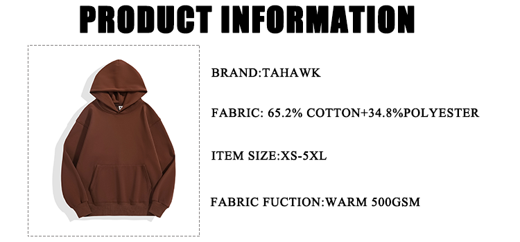 Heavy Weight Cotton Polyester Hoodie 500gsm - 图片 6