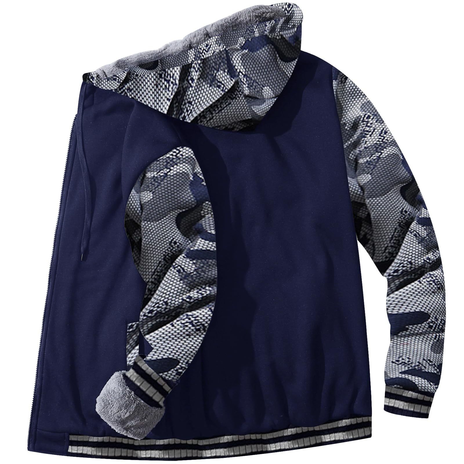 Polyester Blank Zipper Hoodies Men - 图片 4