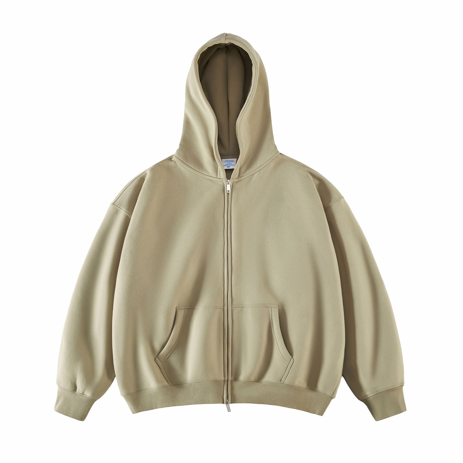 Boxy Cropped Zip Up Hoodie - 图片 3