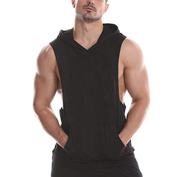 Custom Logo Athletic Gym Hooded Tank Top