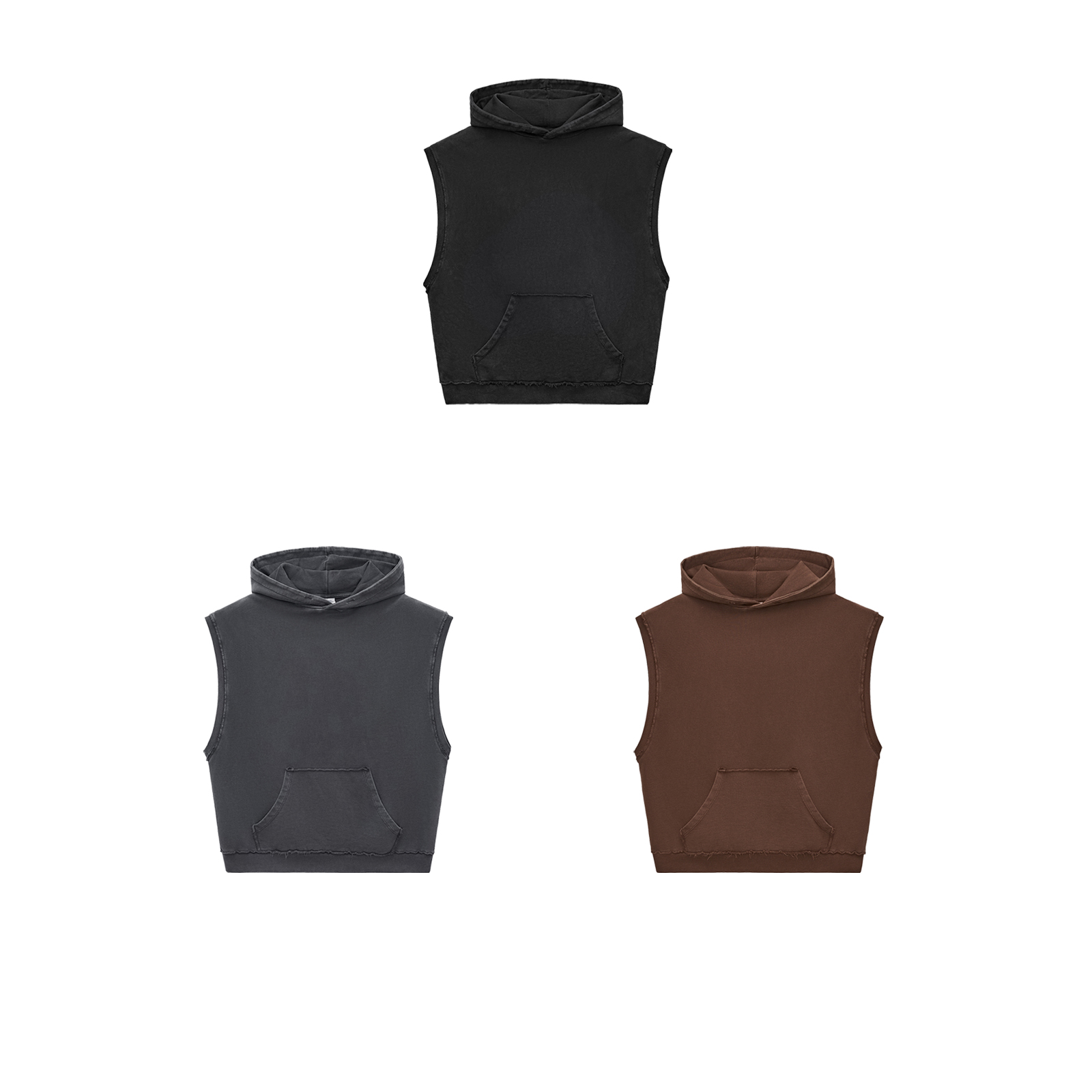 Muscle Boxy Distressed Mens Crop Tops - 图片 5