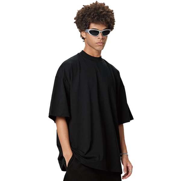 Men's 230 GSM Cotton Mock Neck T-Shirts