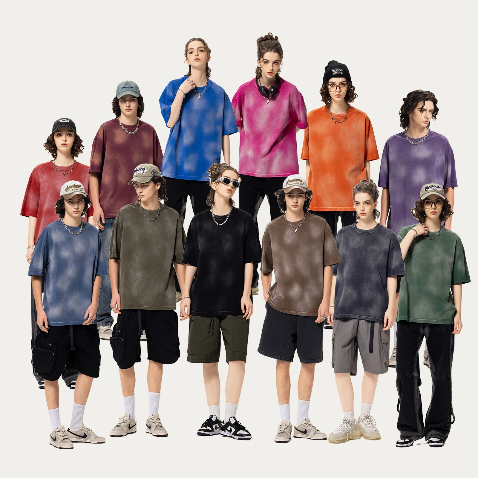 Streetwear 280 Gsm Oversized Washed TShirts - 图片 2